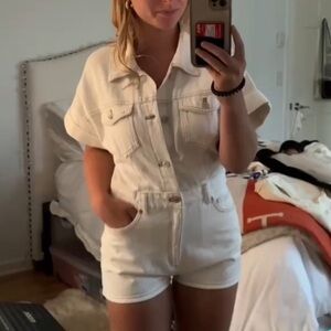 Brand new Zara white denim romper!!